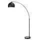 preview thumbnail 1 of 3, Arquer Arc Metal Floor Lamp with Bell Shade, 67", Black