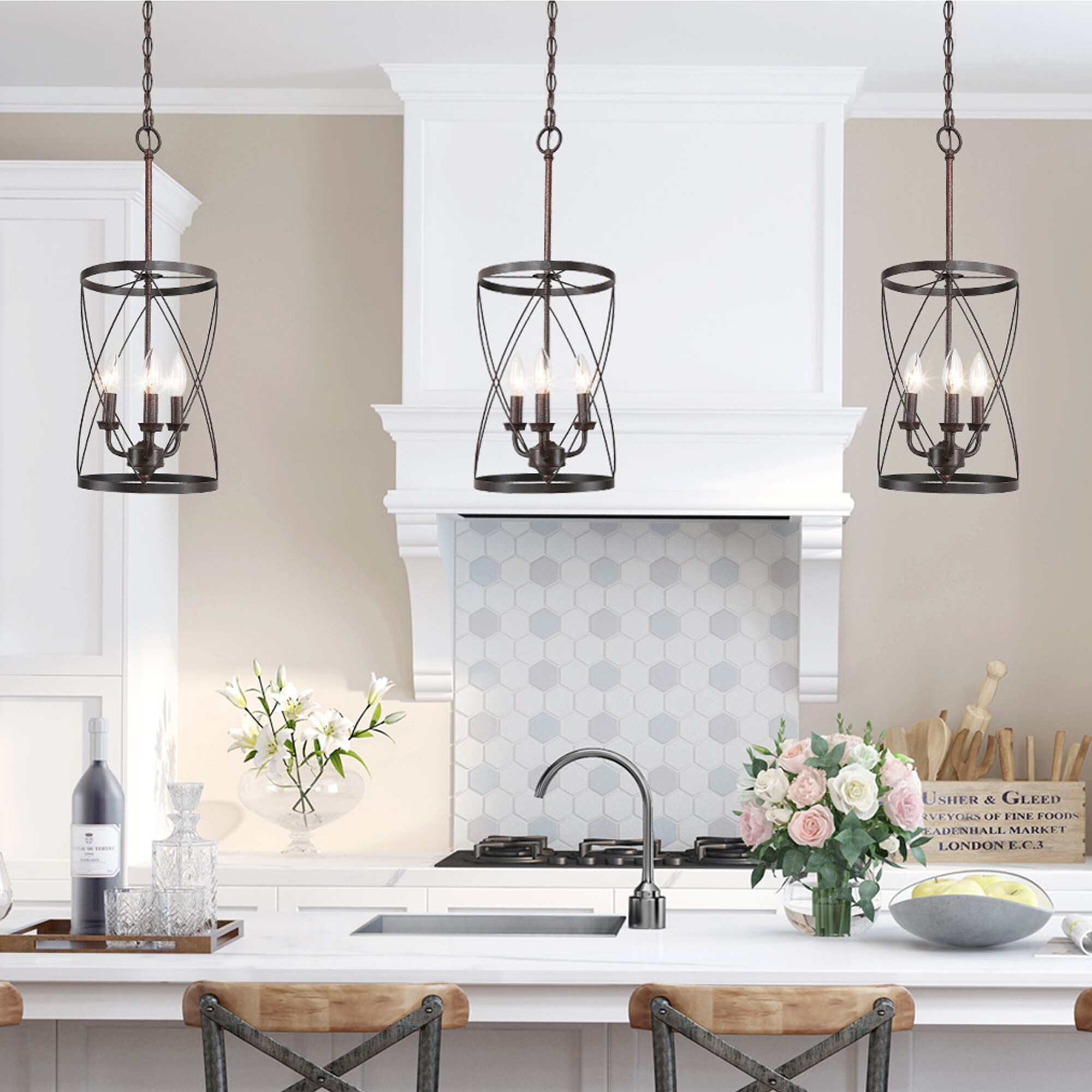 Carbon Loft Ghaffari Modern Mini Pendant Lighting With 3 Lights Ceiling Chandelier For Dining Room W 9 1 X H 24 4 Overstock