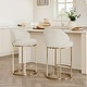 preview thumbnail 27 of 51, Spruce & Spring Chloe Upholstered Swivel Counter Bar Stool with Metal Frame and Arched Back Set of 2 - Linen-Bronze Frame