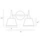 preview thumbnail 7 of 14, Nisa Modern Gold 2-Light Bathroom Vanity Light White Gold Wall Sconce - L 14" x W 7.9" x H 8.5"