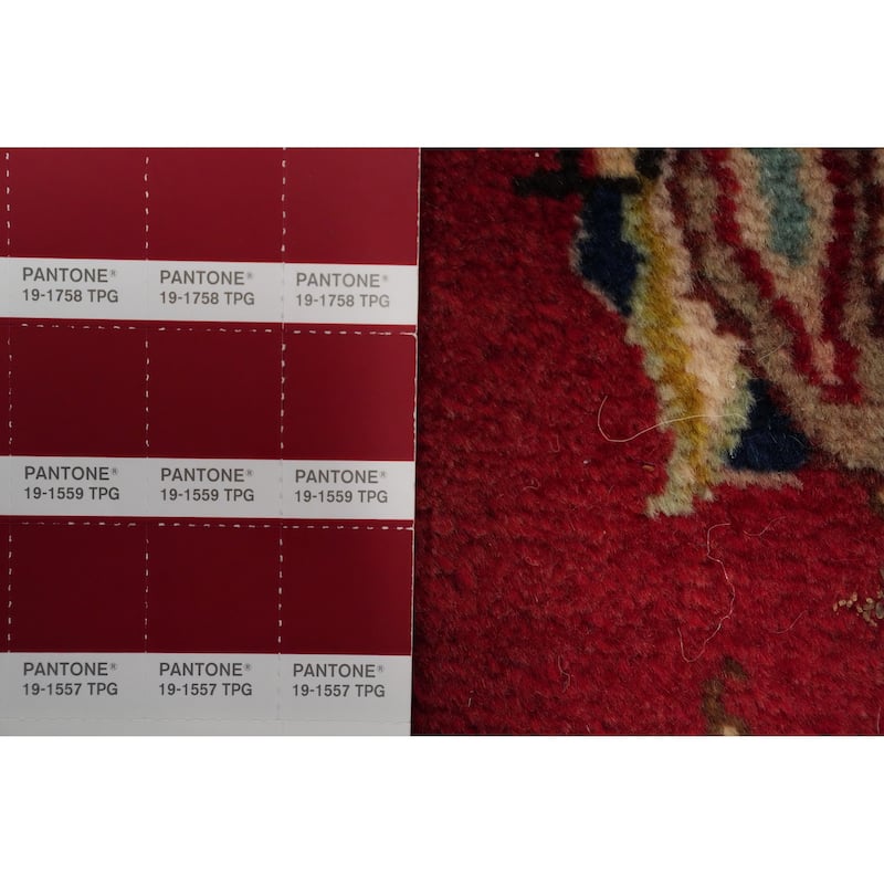 Hand Knotted Oriental 100% Wool Carpet Traditional All-Over Red Tabriz Area Rug - 18' 2'' X 11' 6''