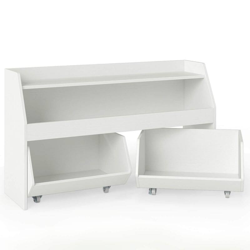 Costway Kids Toy Storage Organizer with 2 Movable Drawers Open Shelf - See Details