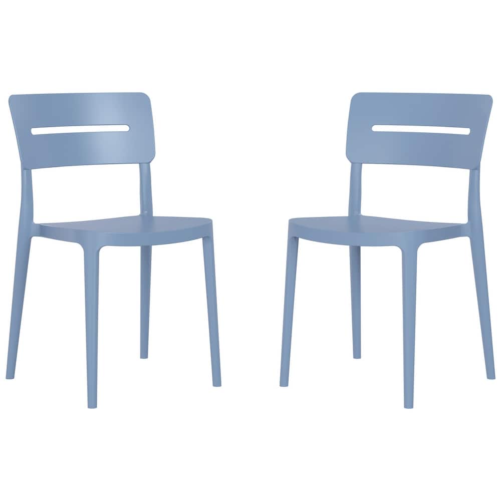 Frond and Form Modern Outdoor Patio Stacking Dining Side Chair (Set of 2)