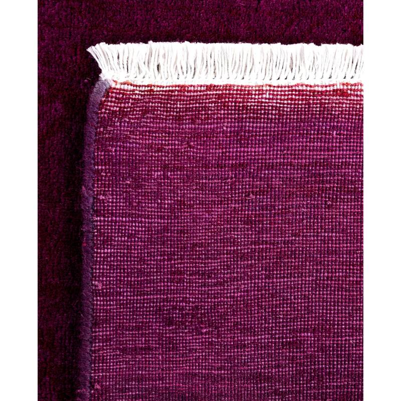 Overdyed One-of-a-Kind Hand-Knotted Area Rug - Purple - 2' 7" x 19' 3"