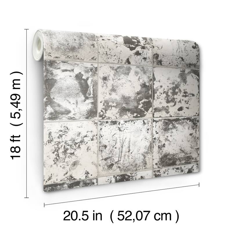 NuWallpaper Metal Sheet Charcoal Peel and Stick Wallpaper