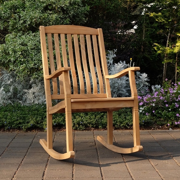 Cambridge casual sherwood natural deals teak porch rocking chair