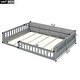 preview thumbnail 7 of 10, Full Size Wood Platform Bed with Guardrail and Pillow