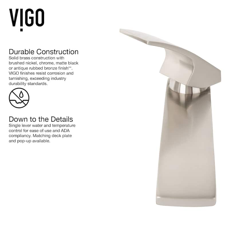 VIGO Blackstonian 12" H Single Handle Single Hole Bathroom Vessel Faucet in Matte Black