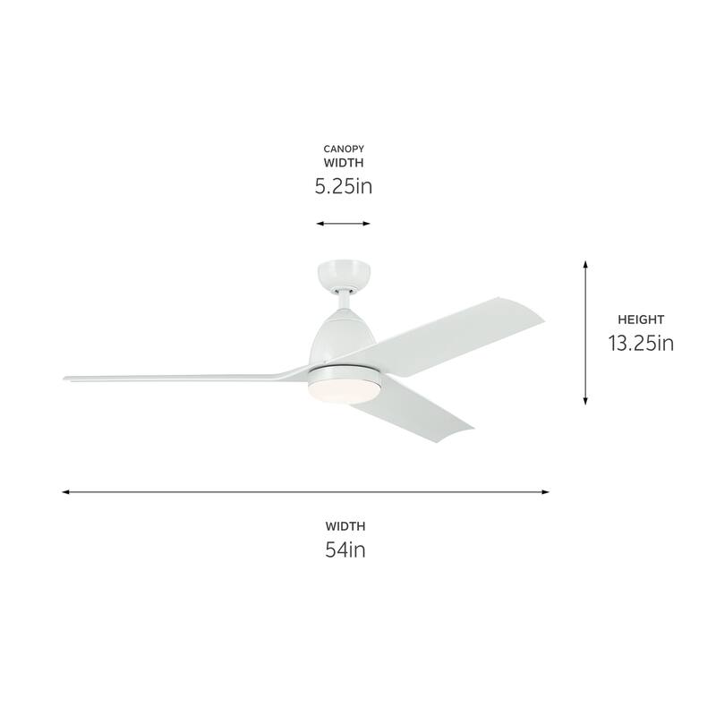 Kichler Lighting Fit 54 in. Integrated LED Outdoor Downrod Mount Ceiling Fan