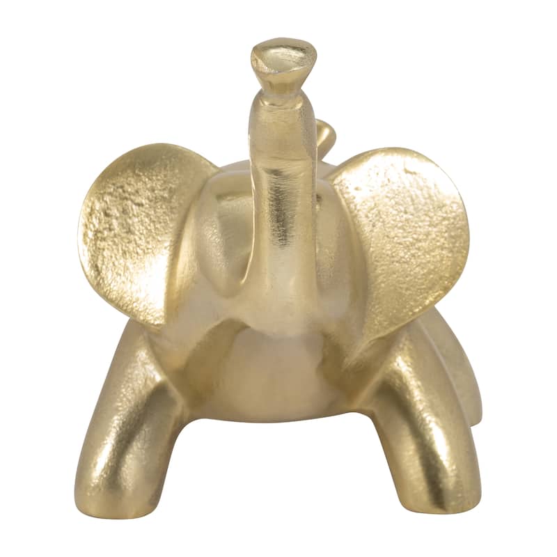 Sagebrook Home Gold Metal Elephant - 6" Decorative Balloon Figurine, Aluminum Elegance for Home Decor - 8" x 5" x 6"