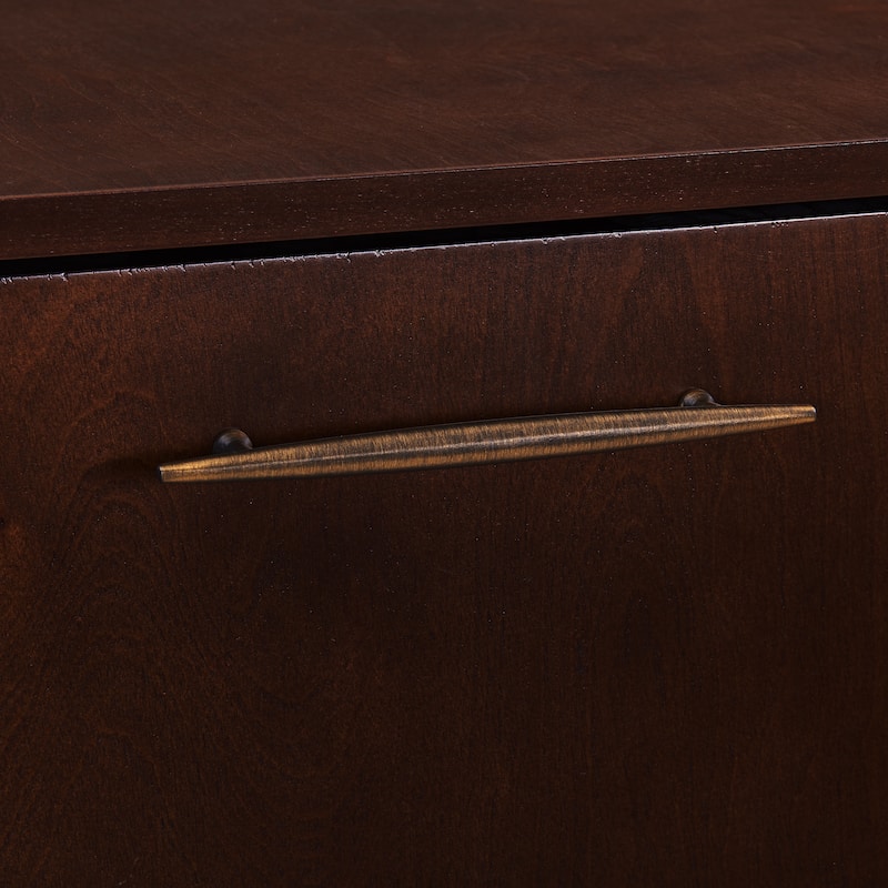 SEI Furniture Haramsoya Dark Tobacco Geometric Corner Bar Cabinet