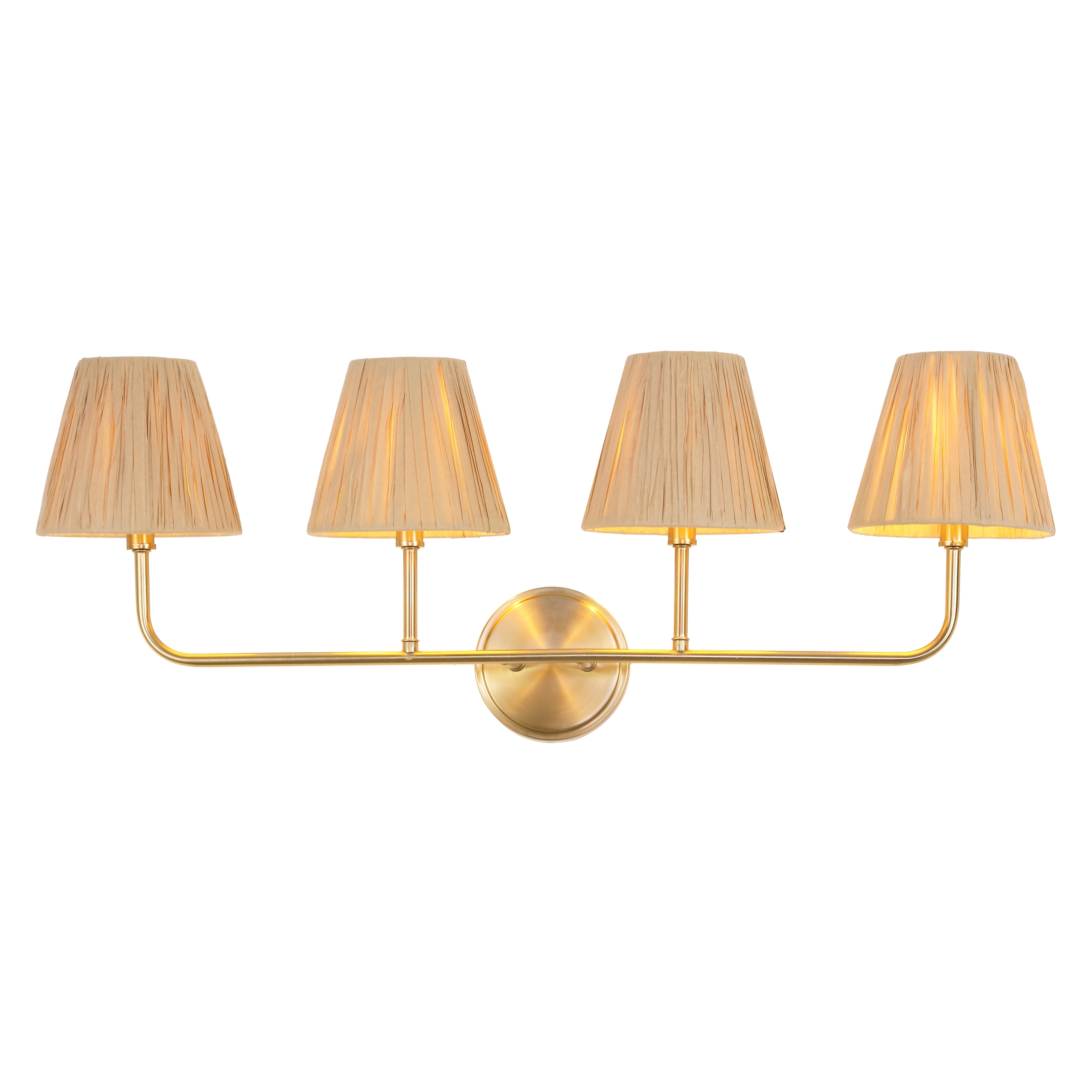 Malaya 4-Light Bohemian Coastal Metal Pleated Paper Shade LED Vanity Light - N/A