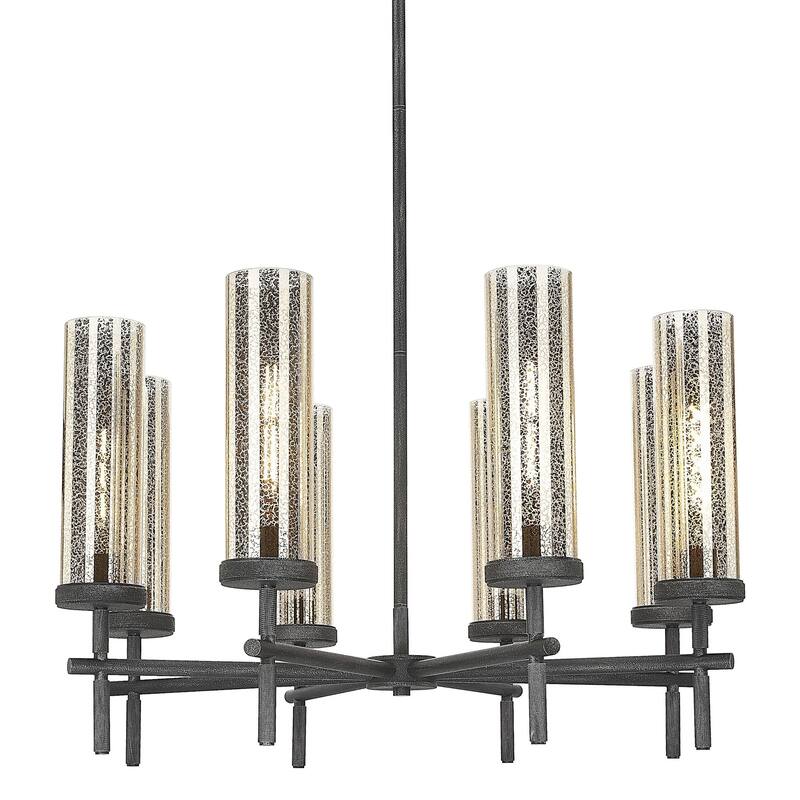 Innovations Lighting 471-8CR-20-32 Lincoln Chandelier Lincoln 8 Light - Weathered Zinc / Mercury