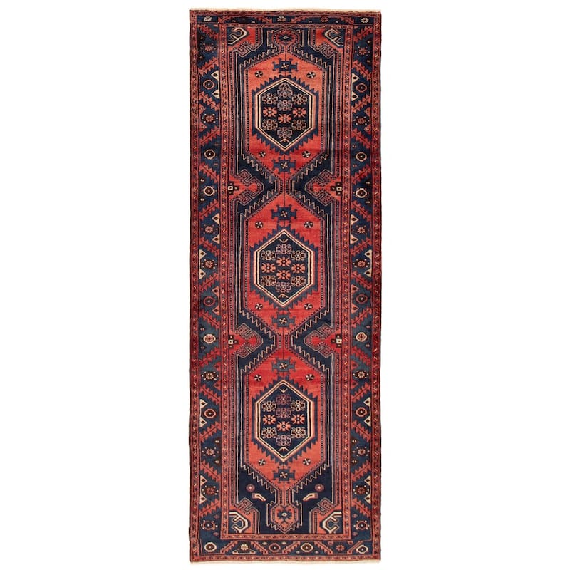 ECARPETGALLERY Hand-knotted Konya Anatolian Navy Wool Rug - 3'5 x 9'10 - Dark Navy - 3'5 x 9'10