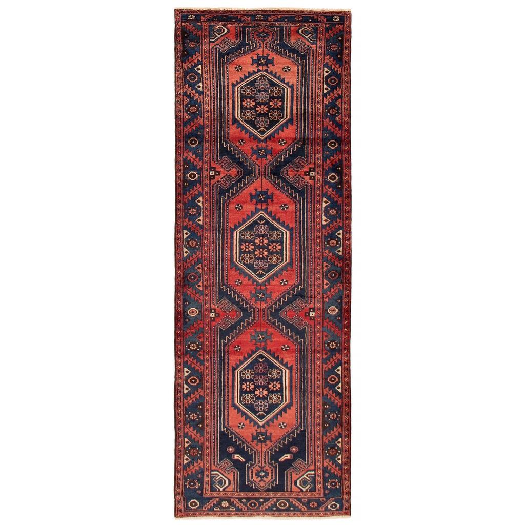 ECARPETGALLERY Hand-knotted Konya Anatolian Navy Wool Rug - 3'5 x 9'10