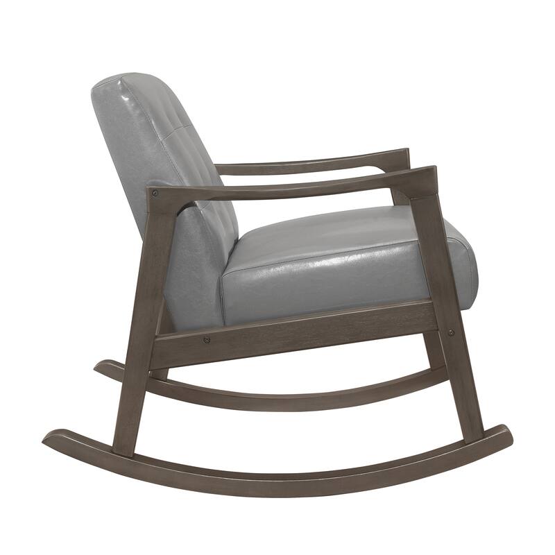 Rivulet Tufted Wood Arm Rocking Chair