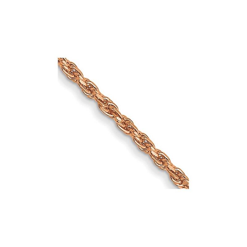Curata 14K Rose Gold Solid 1.0mm Sparkle Cut Rope Chain Necklace Options: 16 18 20 24