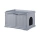 preview thumbnail 12 of 19, Unipaws Cat Washroom Bench, Easy Assembly Litter Box Cover Grey
