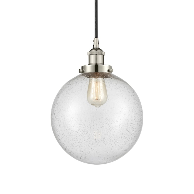 Innovations Lighting 616-1PH-14-10 Beacon Pendant Beacon 10" Wide - Polished Nickel / Seedy