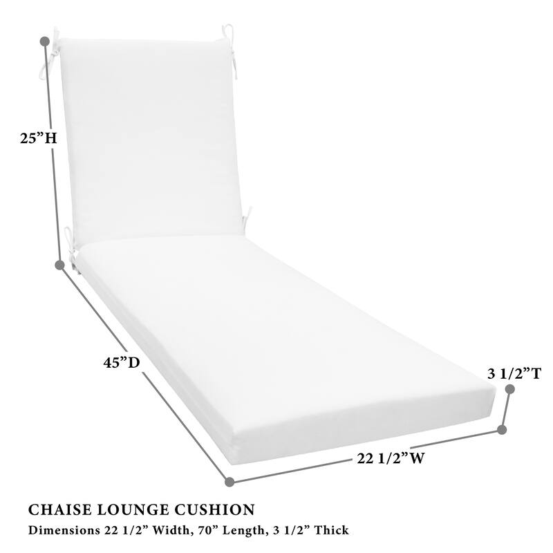 Textured Chaise Lounge Cushion - 22.5" wide x 70" long x 45" deep x 3.5" thick