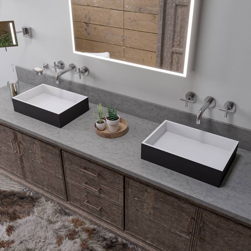 ALFI brand Black Matte 20" x 14" Solid Surface Resin Sink