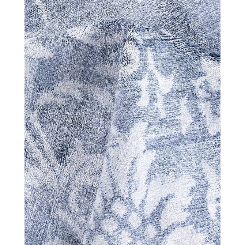 Modern One-of-a-Kind Hand-Knotted Area Rug - Gray, 9' 2" x 12' 2" - 9' 2" x 12' 2"