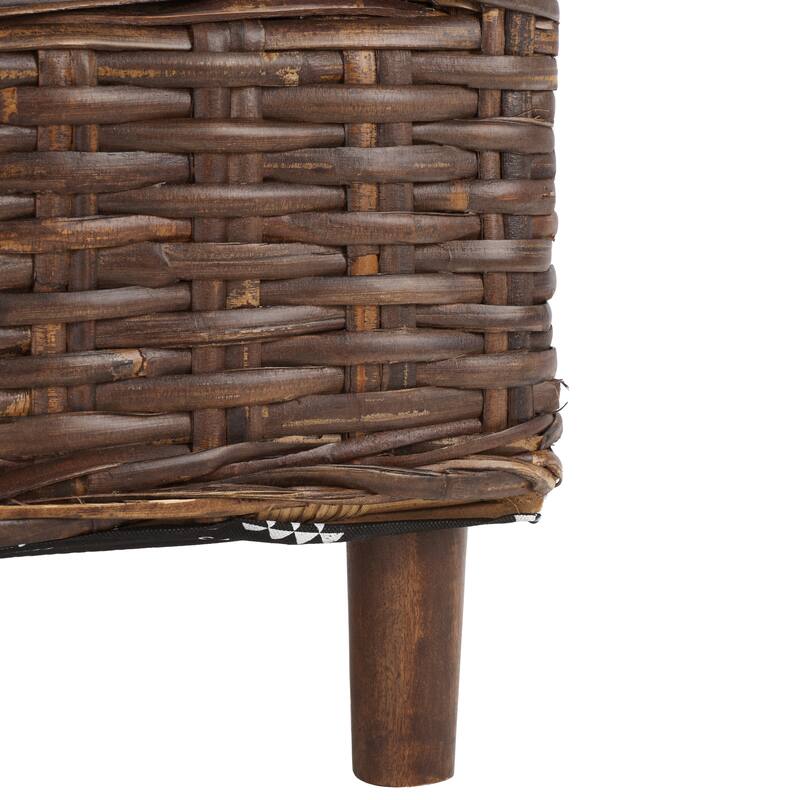 SAFAVIEH Charla Rattan Barrel Chair with Cushion - 29.1" x 27.2" x 32.7" - 29Wx27Dx33H