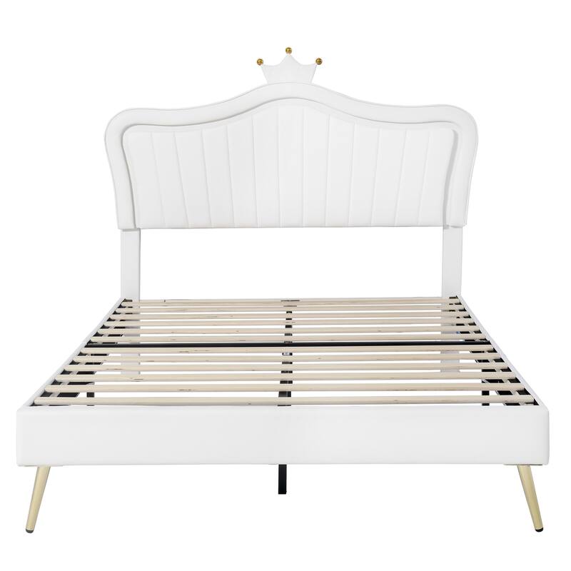 Queen Size Upholstered Bed Frame with LED Lights - Bed Bath & Beyond