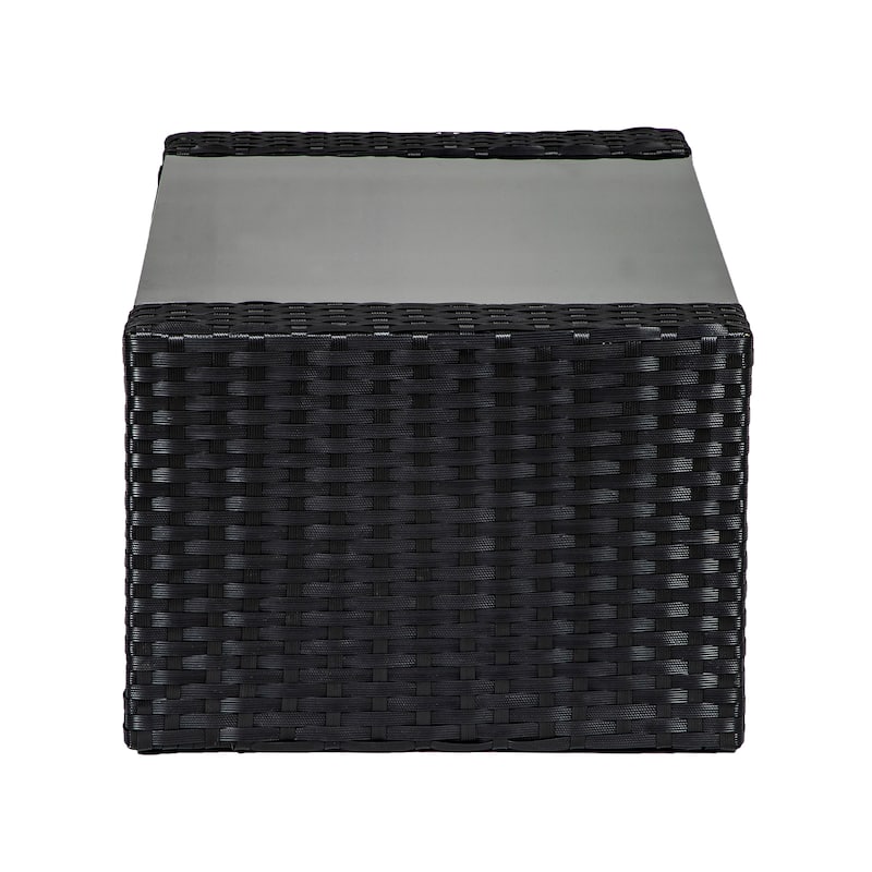 Grandview 4-piece Black Wicker Outdoor Patio Conversation Set