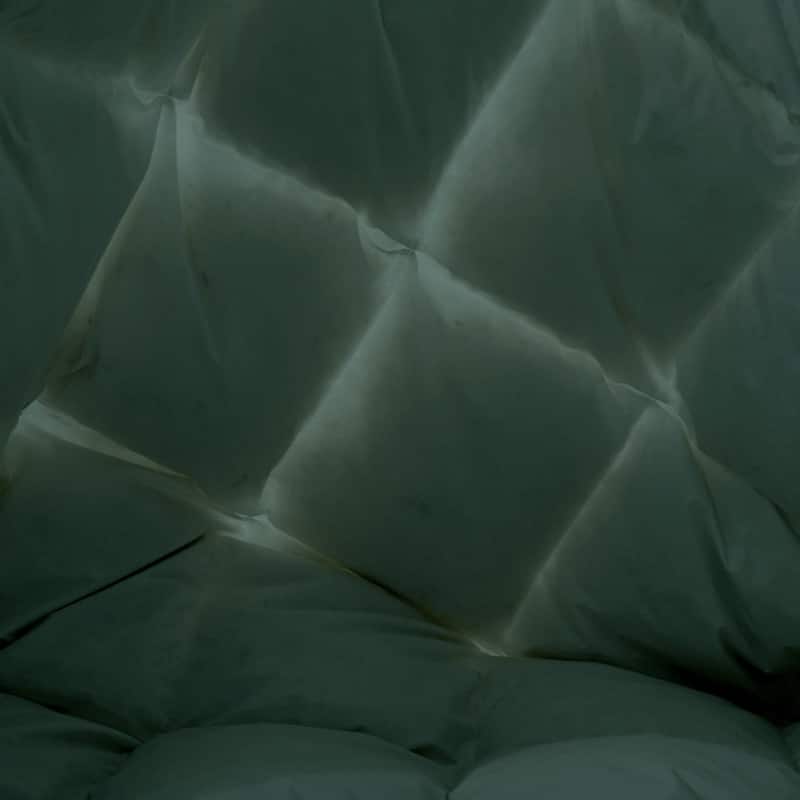 All Season White Goose Feather Down Comforter 100% Cotton Cover with Pintuck Pinch Pleat