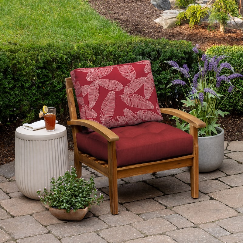 ARDEN Outdoor Plush Modern Tufted Blowfill Deep Seat Set, 24 x 24