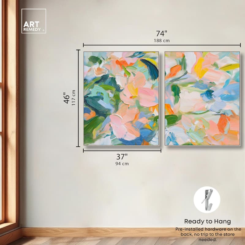Chromatic Layers Canvas Set of 2 by Art Remedy
