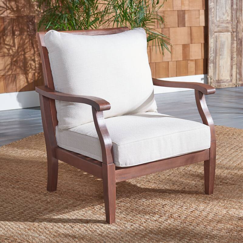 SAFAVIEH Couture Clotilde Outdoor Accent Chair - 33.1" W x 30.7" L x 37" H - 33W x 31D x 37H