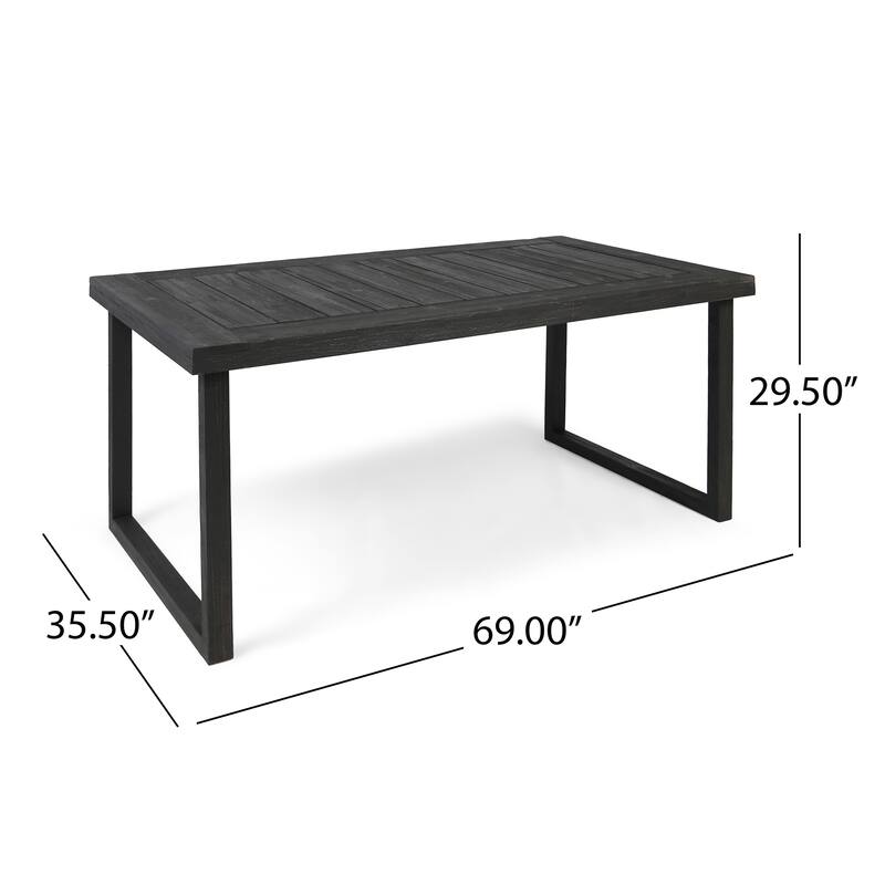 6 Piece Patio Furniture Set, Acacia Wood Outdoor Table and Chair Set with Rectangular Table, 4 Chairs and 1 Bench聽
