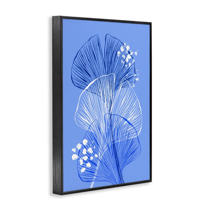Stupell Layered Blue Gingkoes Framed Giclee Art Design By Martina Pavlova