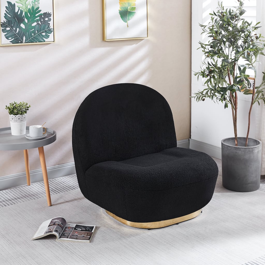 33.07" Polyester Swivel Barrel Chair