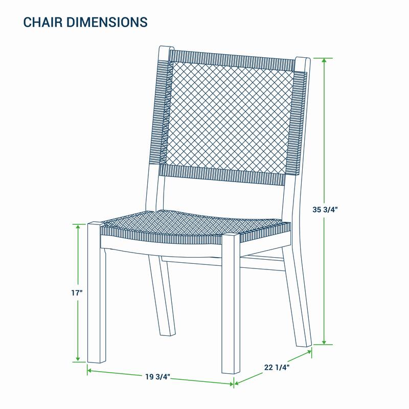 Cambridge Casual Belmont Teak Wood Dining Chair Set of 2