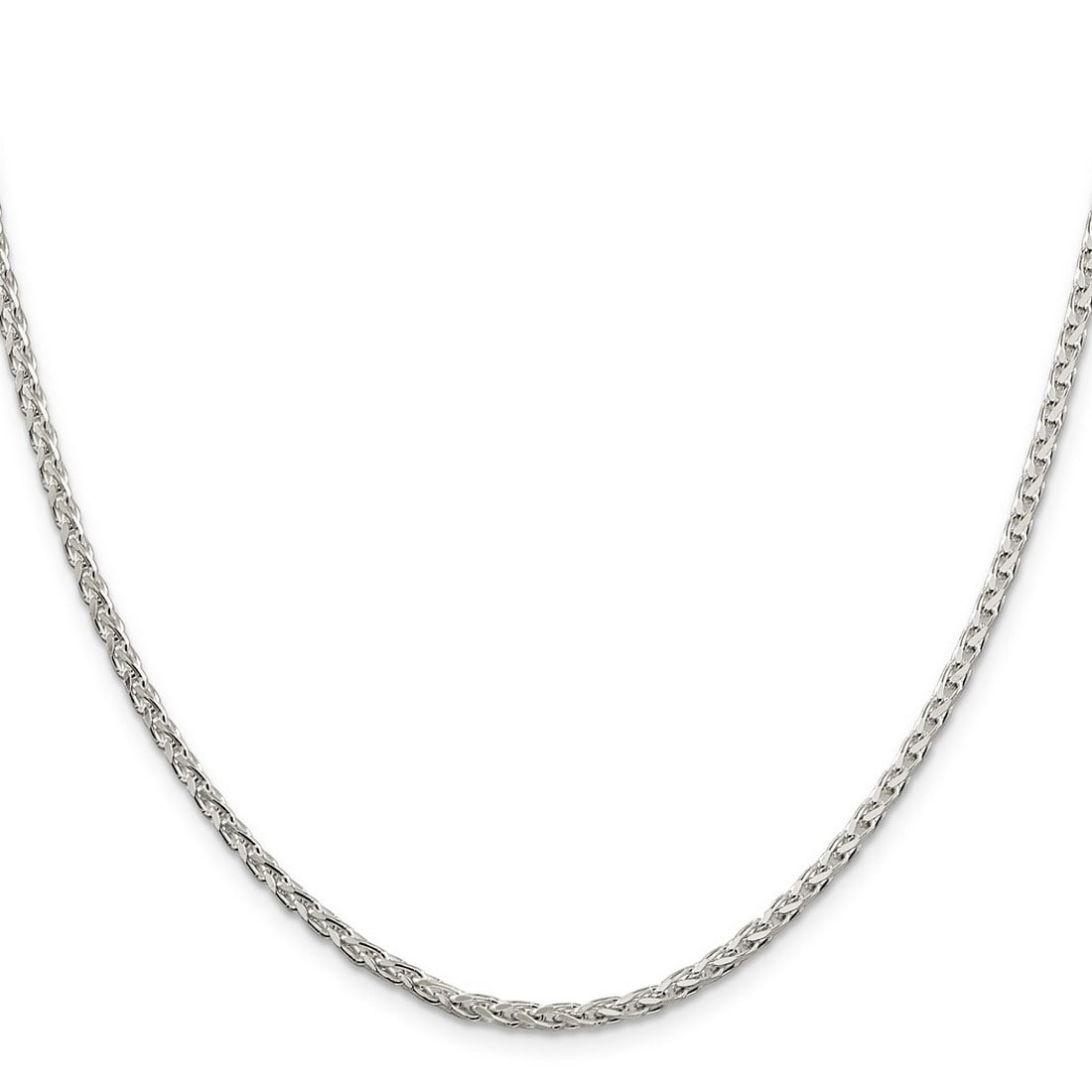 Curata 925 Sterling Silver 2.75mm Diamond Cut Spiga Chain Necklace