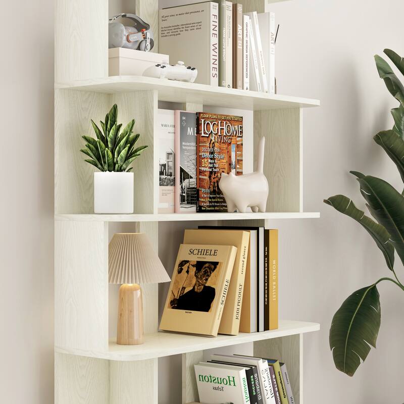 Set Of 2 Free Combination Bookcase Space Saving Corner Bookshelf, L-Shaped Bookcase + I-Shaped Bookcase