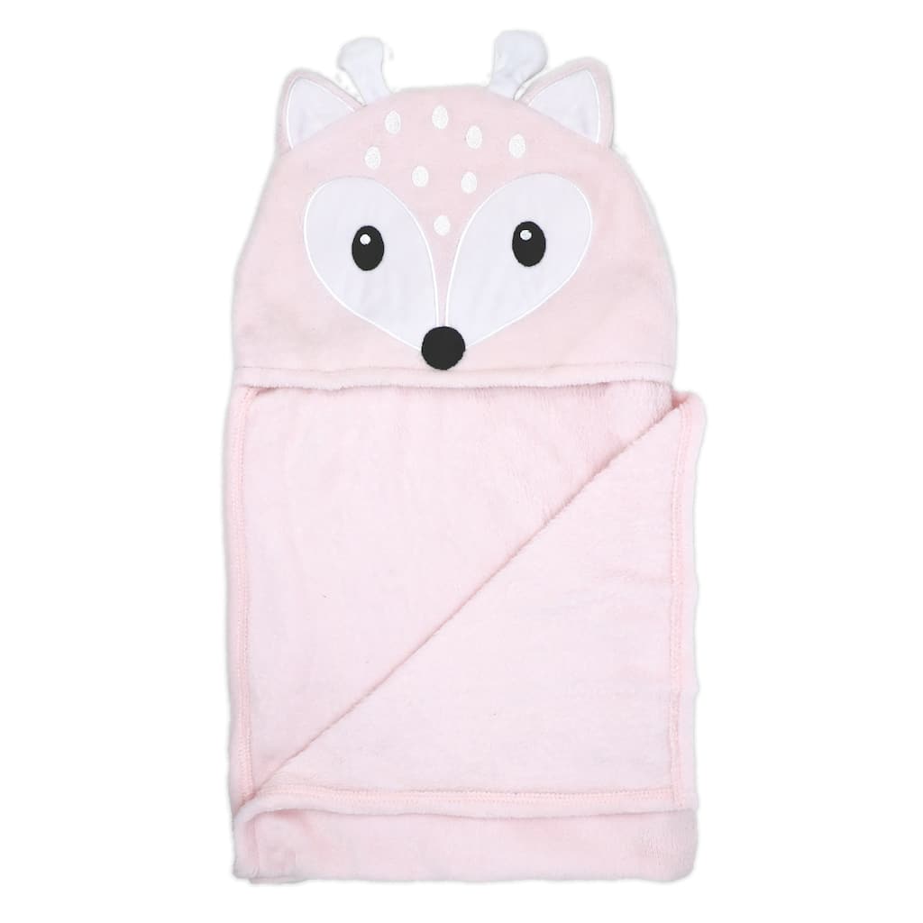 Deer Hooded Baby Blanket, Pink