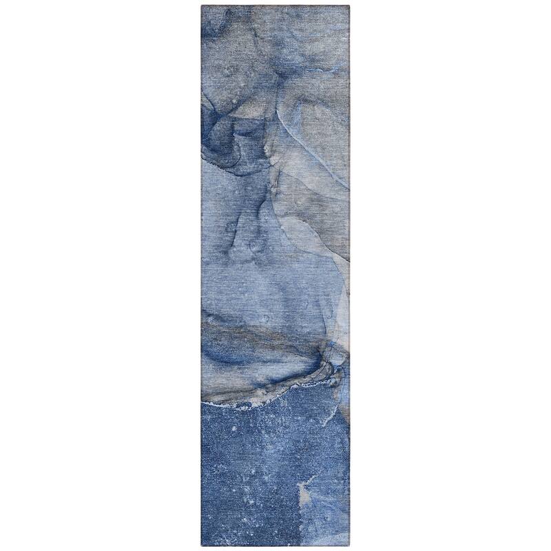 Machine Washable Indoor/ Outdoor Abstract Chantille Rug