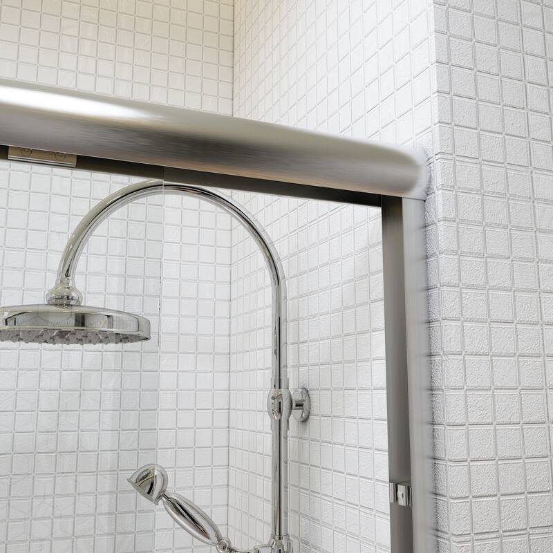 TOOLKISS Double Sliding Bathtub Shower Door - 56-60 inch.W x 58 inch.H - 56-60 inch.W x 58 inch.H
