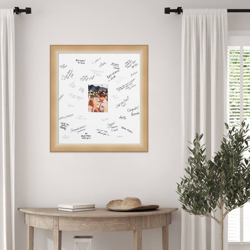 Eva Signature Mat Picture Frame - Autograph Photo Frame Guest Book Alternative for Weddings, Graduations, or Retirement