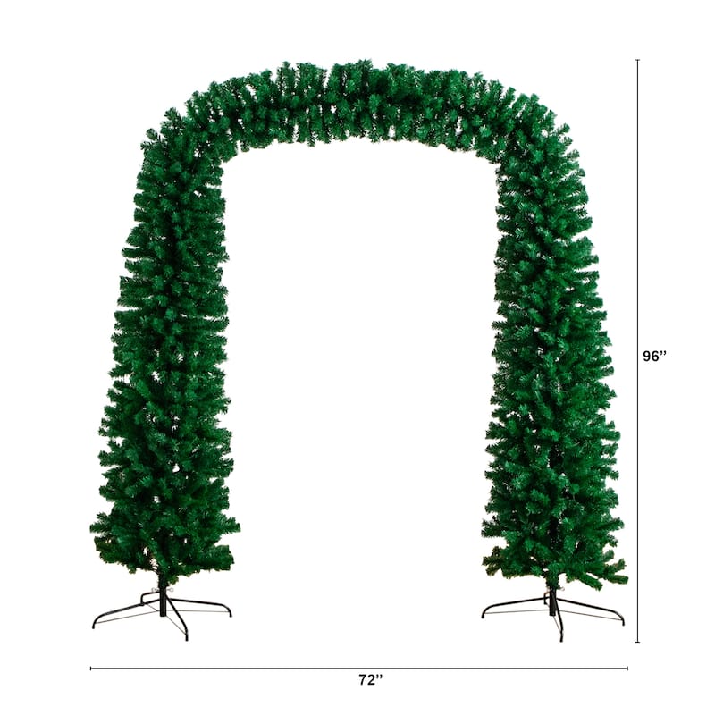 Pre-lit Pine Archway Artificial Christmas Tree - 8’ - Warm White LED Lights - 8 Foot