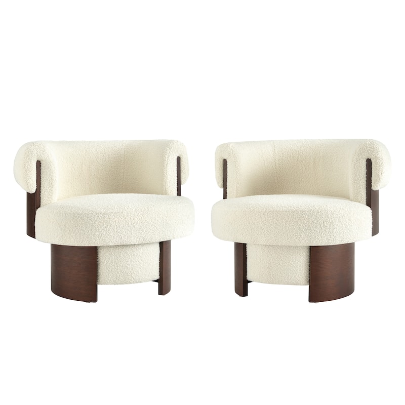 Scott Living Scrolla Beige Swivel Barrel Chair