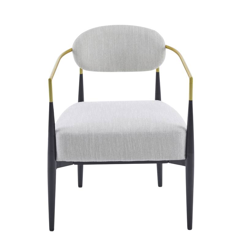 Roomfitters Mid-Century Modern Upholstered Accent Armchair with Metal Frame