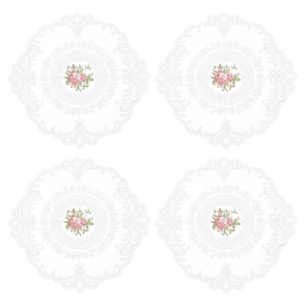 4 Pcs Retro Lace Placemats Crochet Cup Vase Table Mat