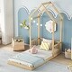 preview thumbnail 6 of 19, Twin Size House-shaped Roof Headboard Floor Bed (without slats)