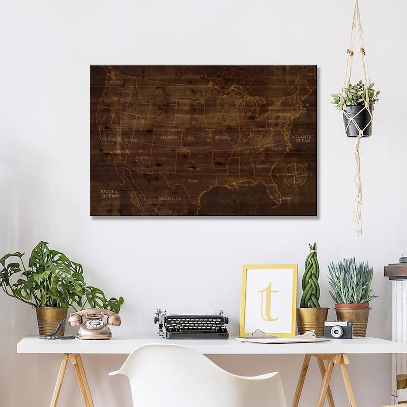United States Print On Wood by Luke Wilson - Multi-Color