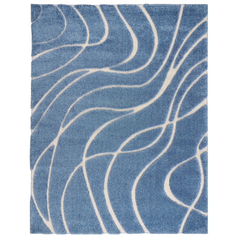 SAFAVIEH Florida Shag Sigtraud Abstract Waves 1.2-inch Thick Rug